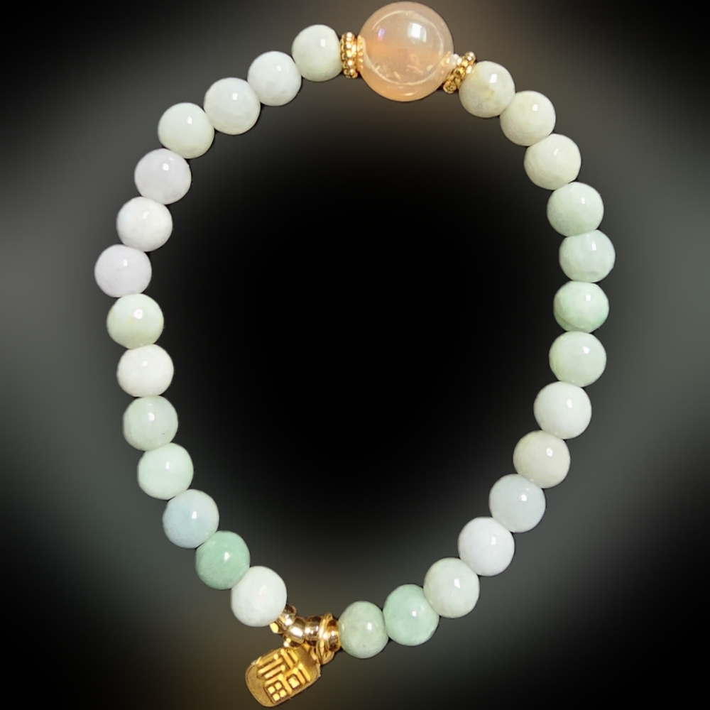 Jadeite 5mm  fortune bracelet